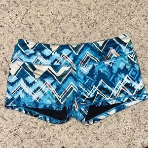 Geometric Blue Women's Athletic Shorts